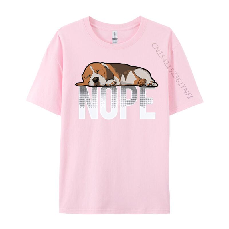 Beagle Dog Nope Vintage Tshirt Mens All Cotton Loose Fitting Oversized Tshirt Top Grahpic Tee Shirt