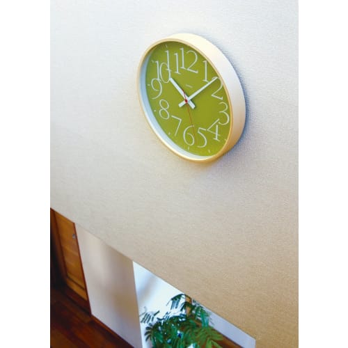 Lemnos AY Clock RC AY14-10 GN Wall Clock, Radio-Controlled, Analog, Green