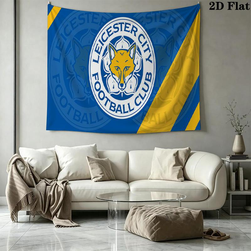 Leicester City FC Wall Tapestry Aesthetic Wall Hanging Printed Fabric Blanket Decorative Tapestries for Bedroom Living Room Home Decor