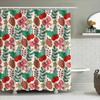 Modern Decor Shower Curtain Waterproof Bathroom Decor Christmas Pineapple Cartoon Bowknot Red Fruit Home Decoration White Backdr