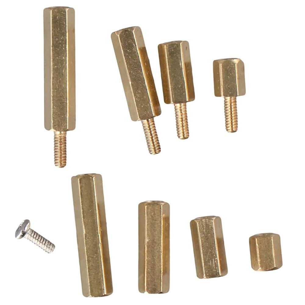 200 Pcs M2.5 Standoff Screw Nut Assortment Kit Gold Nut & Bolt Sets DIY Electronic Projects