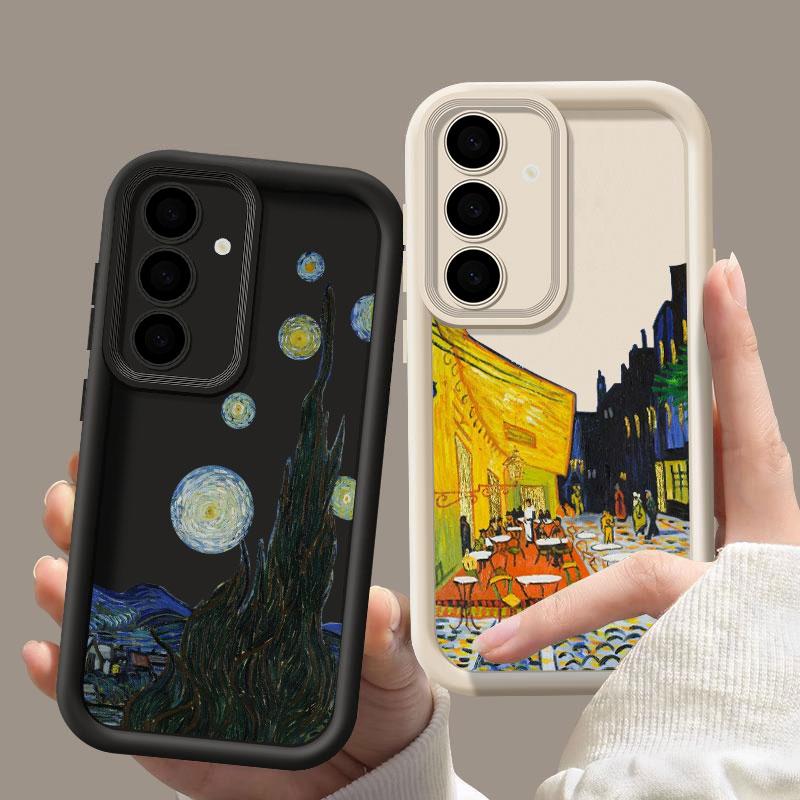 Van Gogh Oil Painting Sunflower Starry Sky Phone Case For Samsung S26 S25 S24 S23 S21 Ultra For Galaxy S25 S24 FE S26 Plus Cover