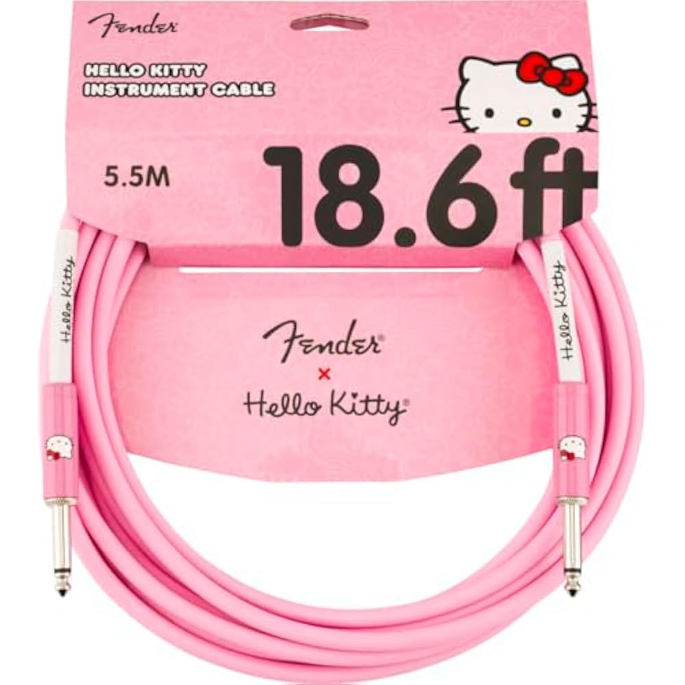 Fender Fender X Hello Kitty Instrument Cable Pink 18.6ft Guitar Cable Guitar Shield