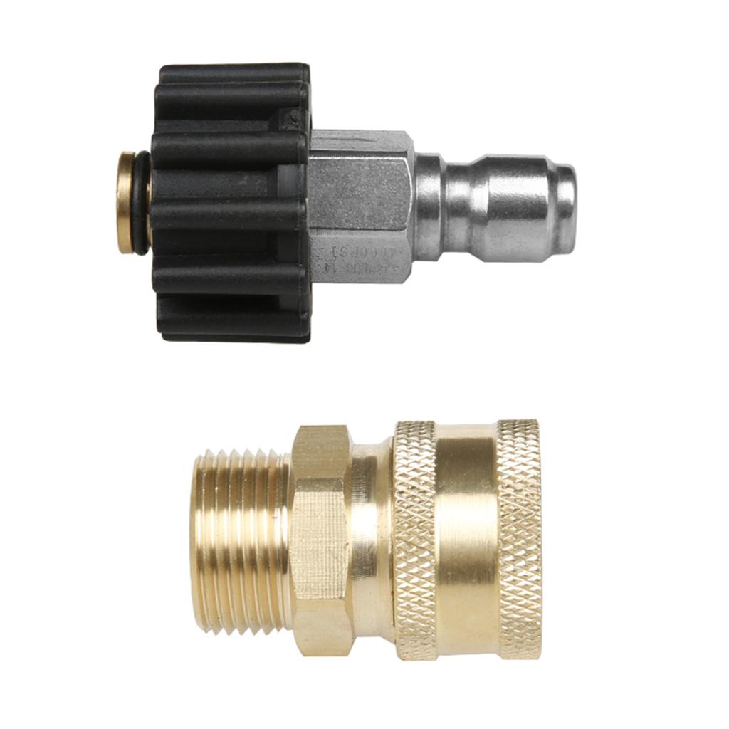 Pressure Washer Adapter Set M22 14/15mm To 3/8inch Quick Connector Disconnect Fitting Washer Hose Thread Kits Accessory