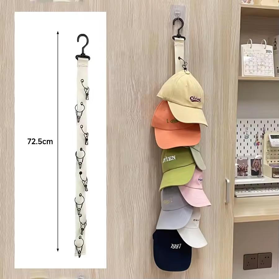 

1шт Подвесной крючок с металлическими зажимами для коллекций шляп Кепки Стойка для шляп Кепки для гольфа Подставка для бейсболок Кепки для гольфа бежевый