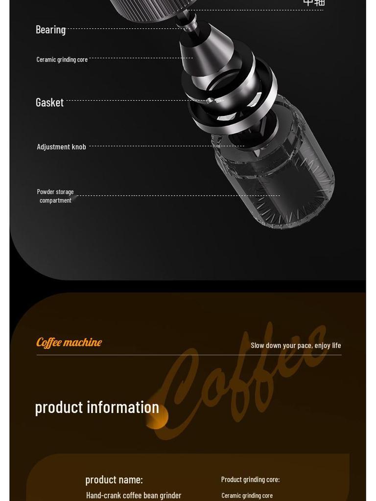 Mini Manual Hand Crank Coffee Grinder - Portable, Adjustable Coarseness, for Home & Outdoor Use