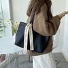 Korean Retro Brown Hand-tool Tote Bag PU Soft Leather Bag Large Capacity Autumn and Winter New Shoulder Bag for Women