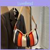 Fashionable Casual Striped Canvas Shoulder Bag For Everyday Use With Ample Space