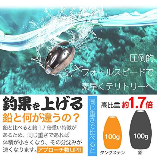 Funks Tungsten Bullet Set of TG Sinkers, 10, Sinkers, 42g, 1-1/2oz