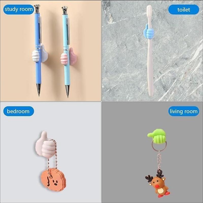 Self-adhesive Thumb Wall Hook for Hanging, Cable Clip, Wall Silicone Hook for Desk Wire Management, Random Colors