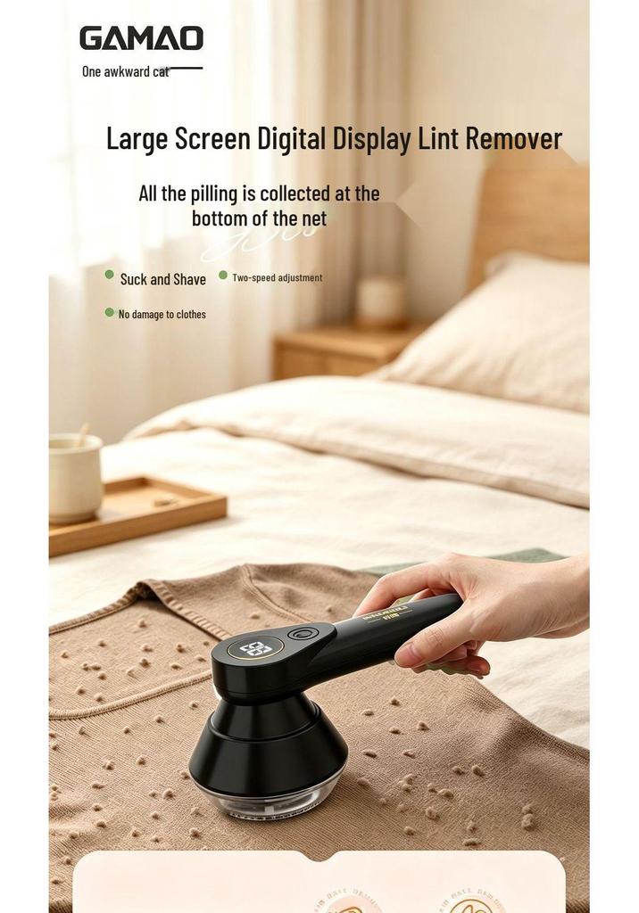 Rechargeable Fabric Shaver & Lint Remover - Portable Hair Clipper for Clothes