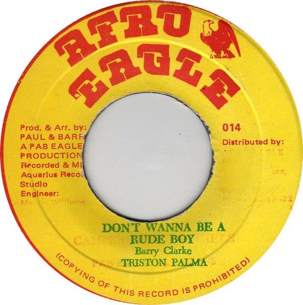 

7inch Record TRISTAN PALMER Dont Wanna Be A Rude Boy 014 Afro Eagle 1982 Jamaica Reggae Ska Dub Used