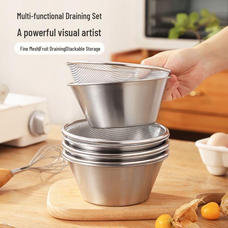 Stainless Steel Mini Rice Washing Basin Set