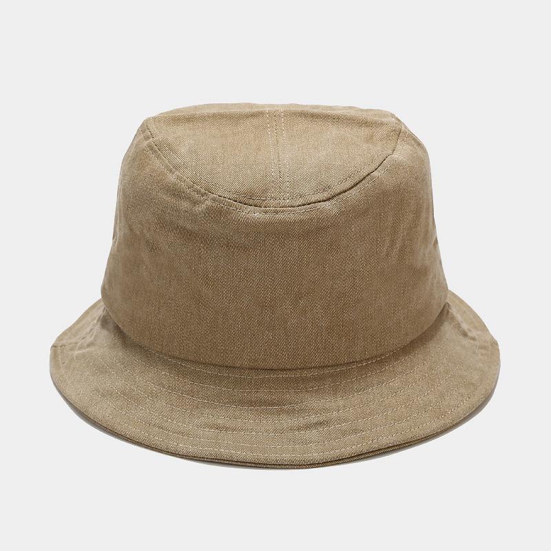 Ins New Hat Summer Washed Cotton Basin Hat Men and Women Retro Old Shop Owner's Own Bucket Hat Can Be Shaped