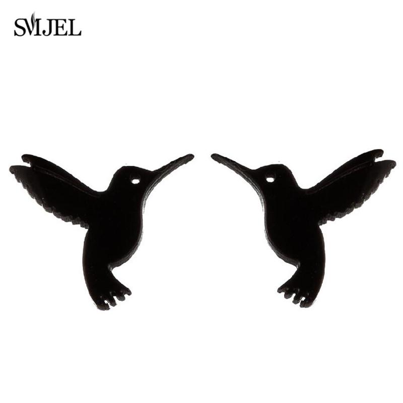 Stainless Steel Bat Stud Earrings For Women Men Punk Funny Halloween Party Gift Black Bat Earings Studs Jewelry Wholesale