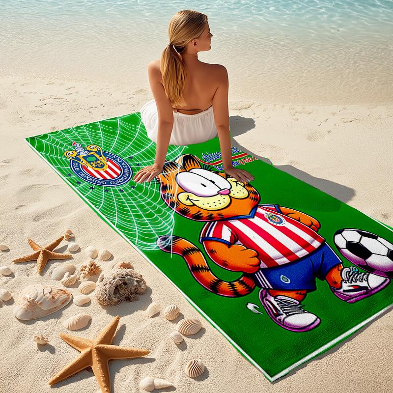 1pc Garfield Soccer Adventure Cartoon Quick Dry Microfiber Bath Towel for Swimming Surfing Camping Unisex Holiday. SJT7201154