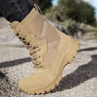 Male Desert Combat Boots Side Zipper Male Boots Outdoors Men's Hiking Shoes Training Tactical Boots Wear Resistant Men Shoes
