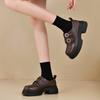 Runde Zehenpartie Koreanische Schuhe Damenschuhe Britischer Stil Oxfords Damen Clogs Plateau Kleid Retro Preppy Leder Cross