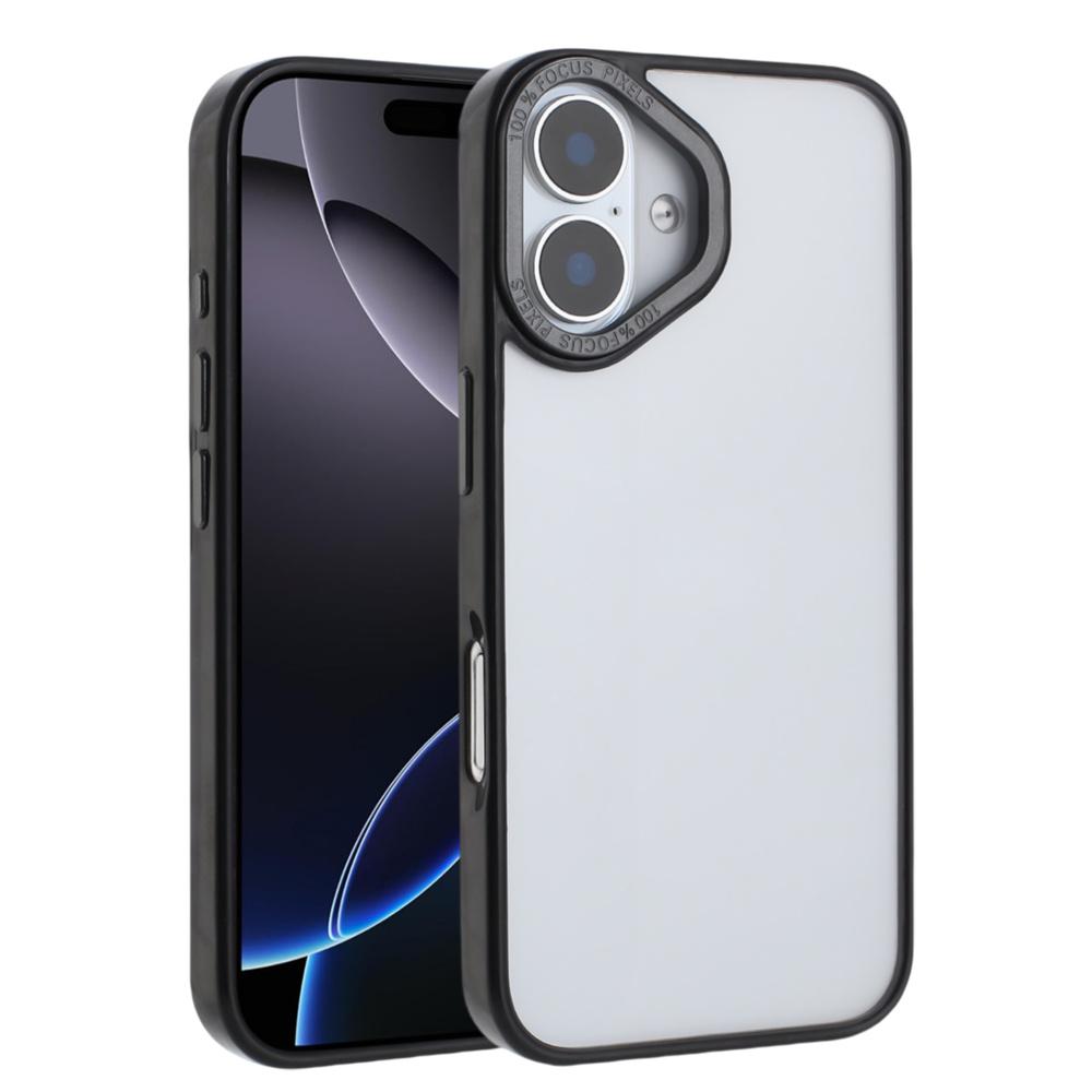 

For iPhone 16 Plus Case TPU+Acrylic Clear Anti-Yellowing Phone Back Cover Black