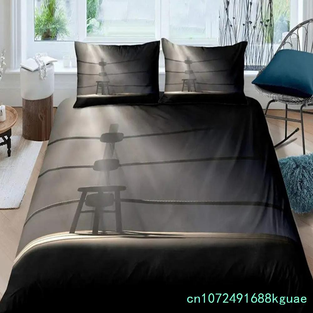 Boxing Bedding Set Red Boxing Gloves Pattern Comforter Cover Sports Theme Duvet Cover Room Pugilism Games Bedding Collection
