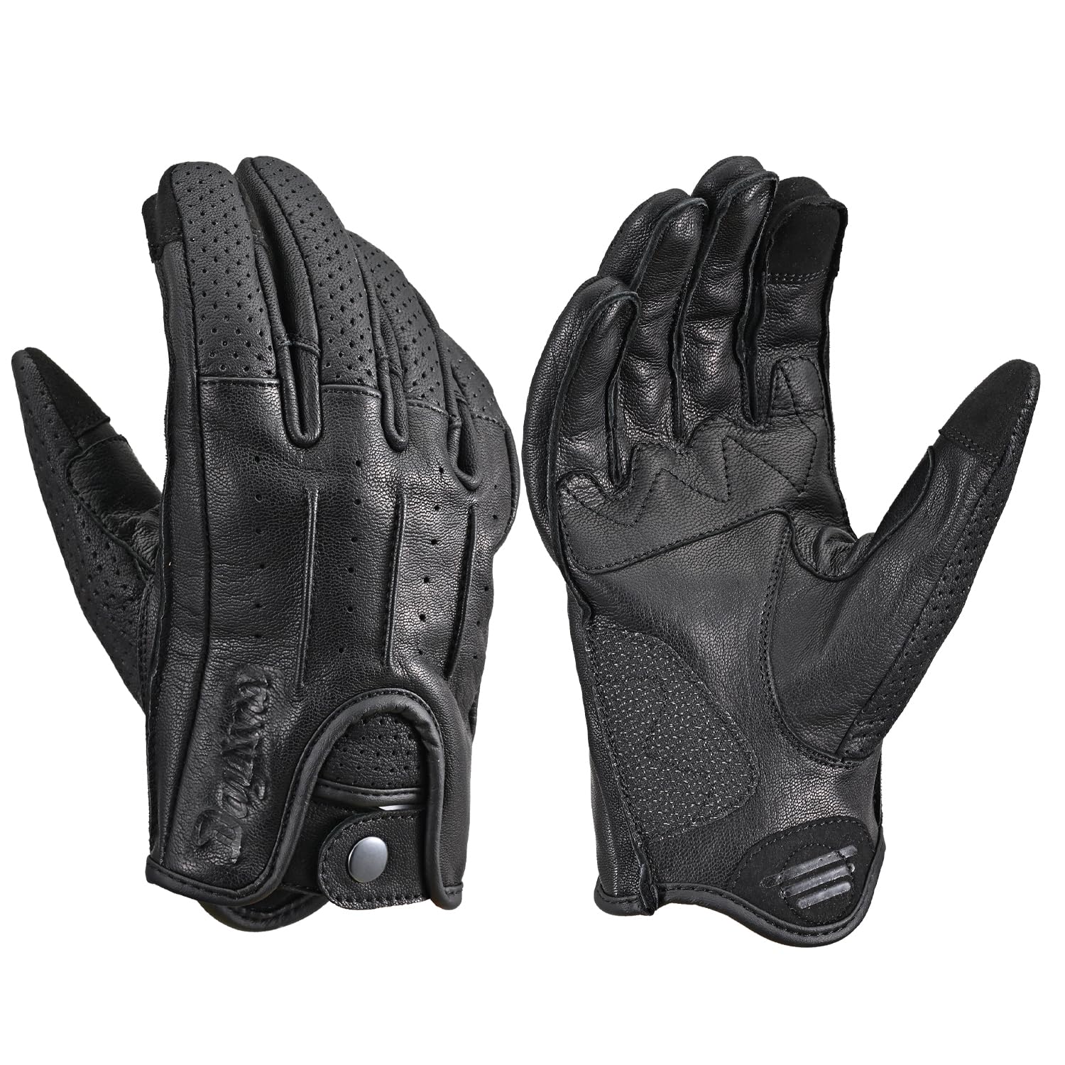 

Daytona Motorcycle Leather Smartphone Snap Dreamy Leather Gloves XL Size Gloves, (Goat Leather), Winter, Summer, Autumn, Spring, Compatible, Button, чёрный