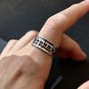 Retro "Healing" Wound Stitches Adjustable Open Ring For Men Silver-plated Copper Gothic Punk Edgy  Accessories Cool Gift