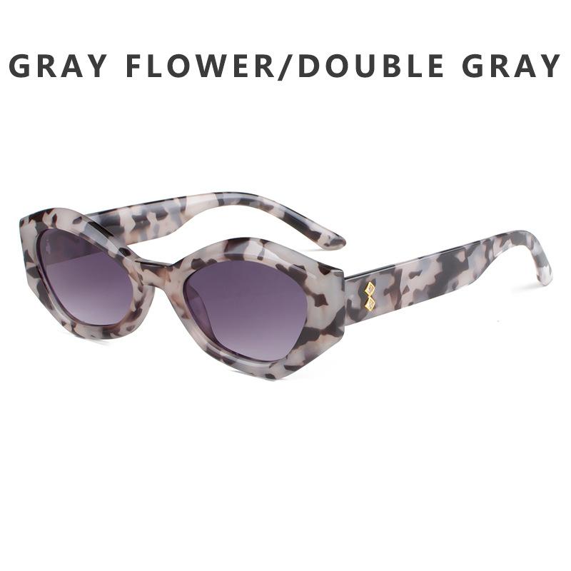 European and N Cat-eye Sunglasses Fashionable Diamond Cut Sunglasses Men and Women Holiday Travel Beach Glasses