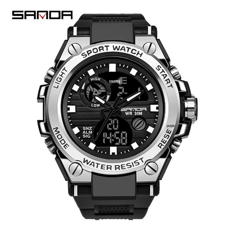 Sanda Couple's Multifunctional Smart Sports Watches - Men's & Women's Waterproof Outdoor Trendy Electronic Watches for Students