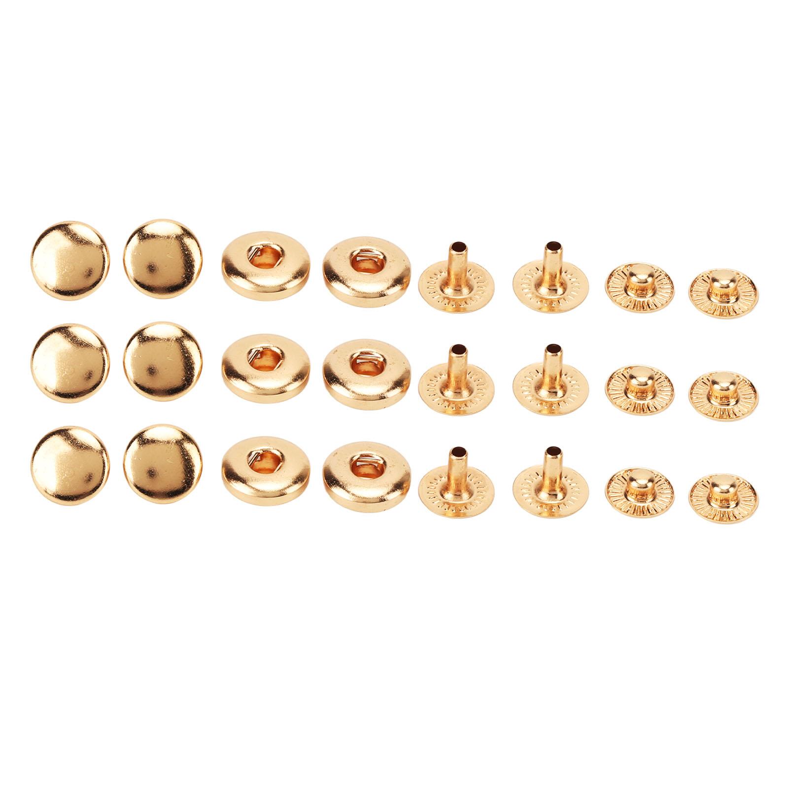 

Набор кнопок-застежек 200 шт. 8 мм Прочная медь Изысканный блеск Широко используются Кожаные кнопки для одежды золотой