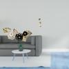 Nordic Metal Wall Art Sculpture Featuring Decorative Flower Leaves And Abstract Shaped Figurine