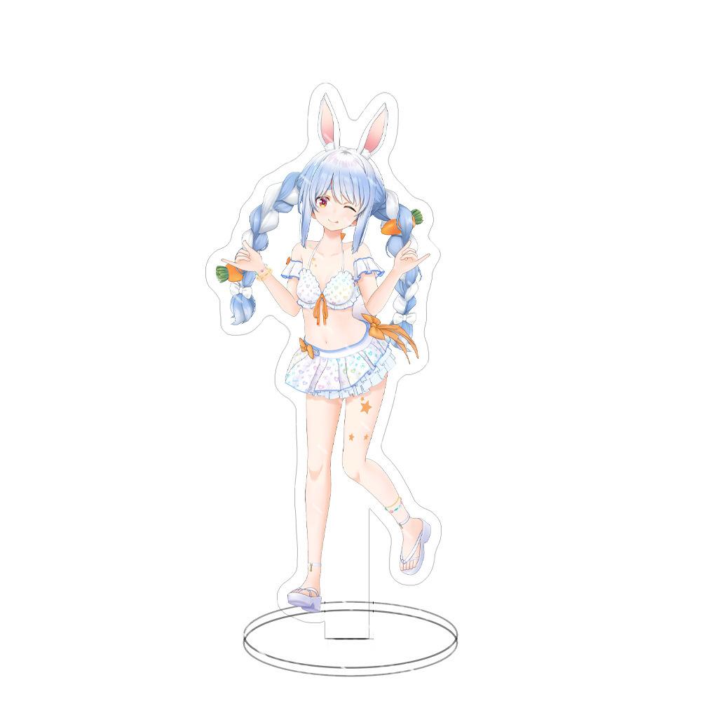 Swimsuit Party Time Hololive Vtuber Anime Figures Cosplay Acrylic Stands 15cm Model Mococo Kobo Ayame Desk Decor Standing Sign G