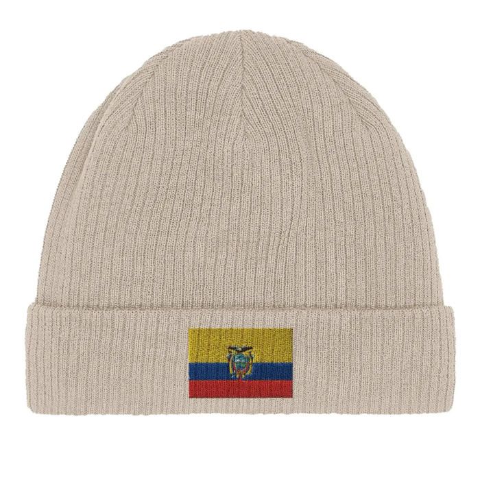 Bonnet Drapeau Équateur en Beige