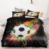 Cartoon Duvet Cover Set Football Graffiti 3D Soccer Ball Bedding Set For Boys Teens Sports Theme Bed Linen With Pillowcases