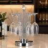 Wine Glass Holder, Metallic Countertop Stemware Rack for 6 Glasses, Home Bar Accessories