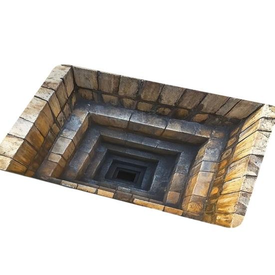 3D Optical Illusion Floor Mat Non-Slip Vision Rug Realistic 3D Carpet for Living Room Bedroom Bathroom Hallway Easy Care Decorative Rug