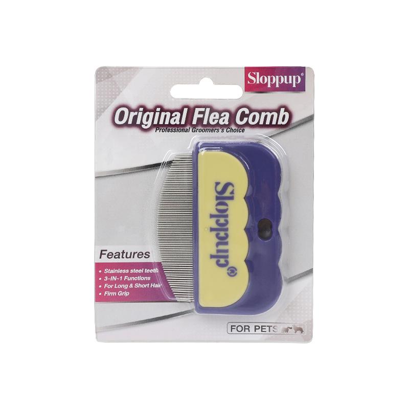 Pet Fine Tooth Comb for Dogs & Cats - Flea & Lice Removal Small Comb 92350 жёлтый/фиолетовый