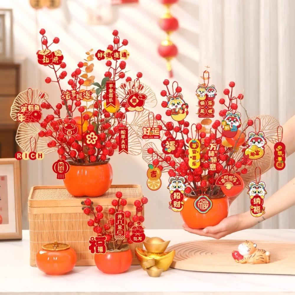 2025 New Year of the Snake Fortune Fruit Decorations Spring Festival Housewarming Desktop Persimmon Ruyi Ornaments