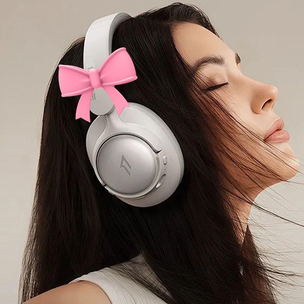 2PCS Bow Shape Headset Attachment 3D Earphone Charms Universal Headphone Accessories Girls