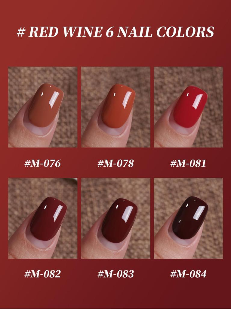 2025 Red Retro Whitening Caramel Gel Nail Polish Set for Manicure