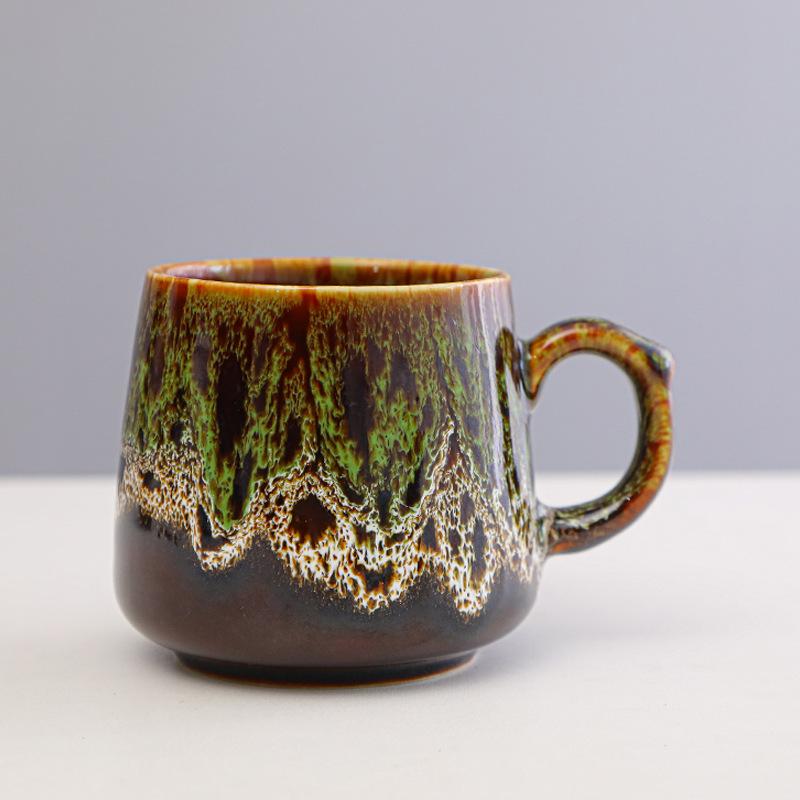 Heavy Colorful Coffee Mugs 300-350ml Handle Ceramic Tea Cup