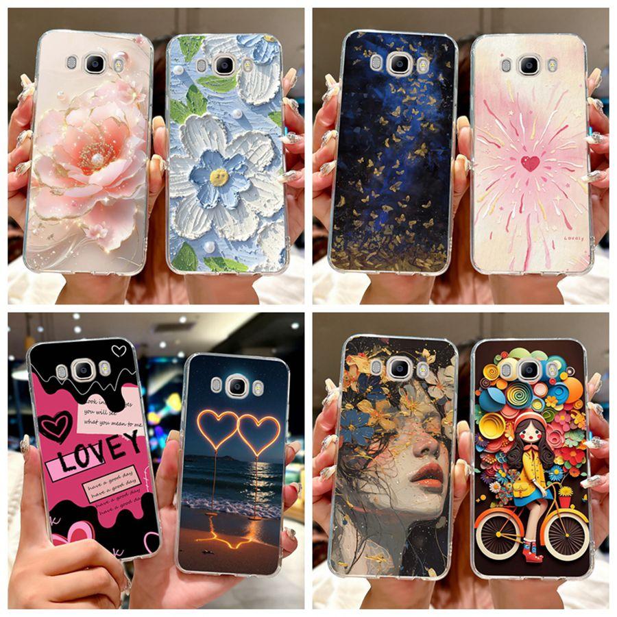 For Samsung J3 J5 J7 2016 Phone Case Back Cover Cute flower Painted TPU Cases For Samsung GalaxyJ5 2016 J510F Soft Fundas