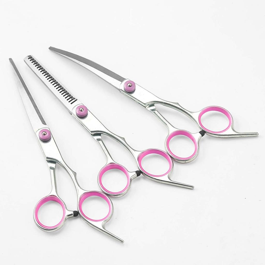 Tierhaarschere Hundeschere Trimmschere gebogene Schere Ausdünnschere Tierpflegeschere Set