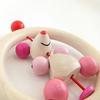 wooden pacifier and rattle teether by pink German-made Himes, heart-shaped mouse,