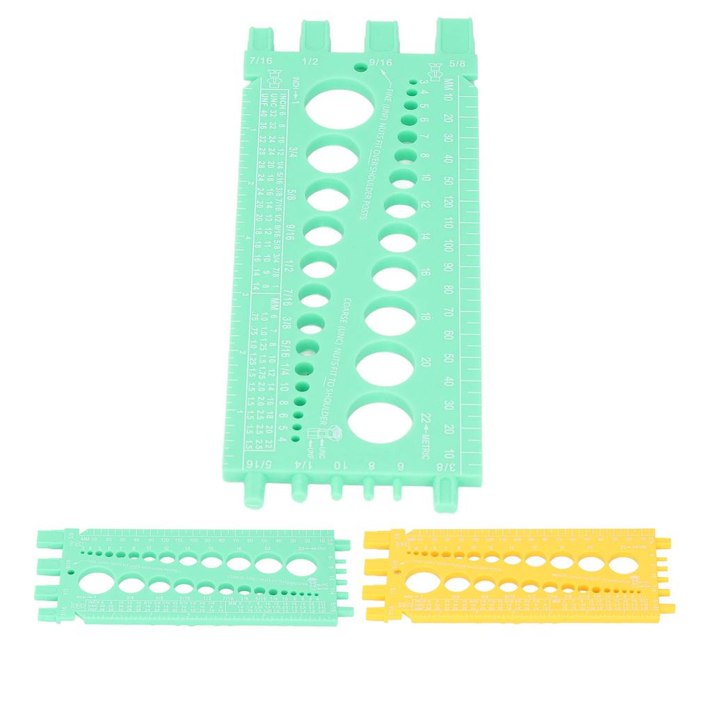 Bolt Measuring Tool Plastic Integrated Portable Inch and Millimeter Scale Nut Bolt Thread Gauge