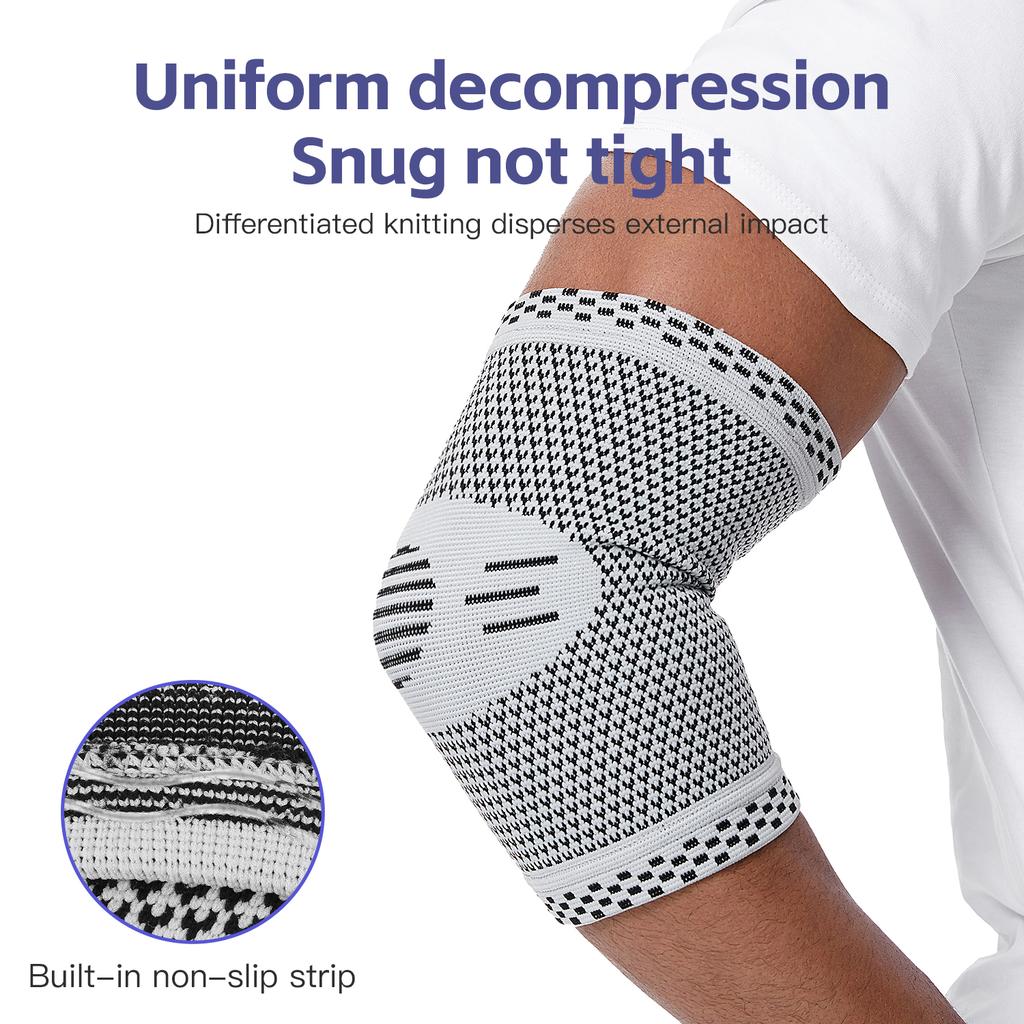 1Pcs Fitness Elbow Brace Compression Support Sleeve For Tendonitis, Tennis Elbow, Golf Treatment - Reduce Joint Pain