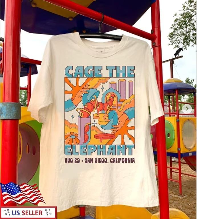 Cage The Elephant Aug 29 2025 San Diego Gift Funny All Size Tee B07.110 Unisex T-Shirt