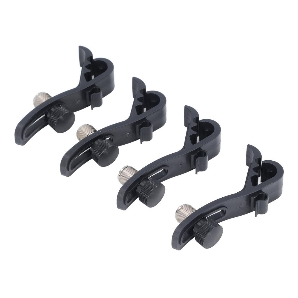 4Pcs Drum Microphone Clip Height Adjustable Shockproof Microphone Drum Mount Mic Holder