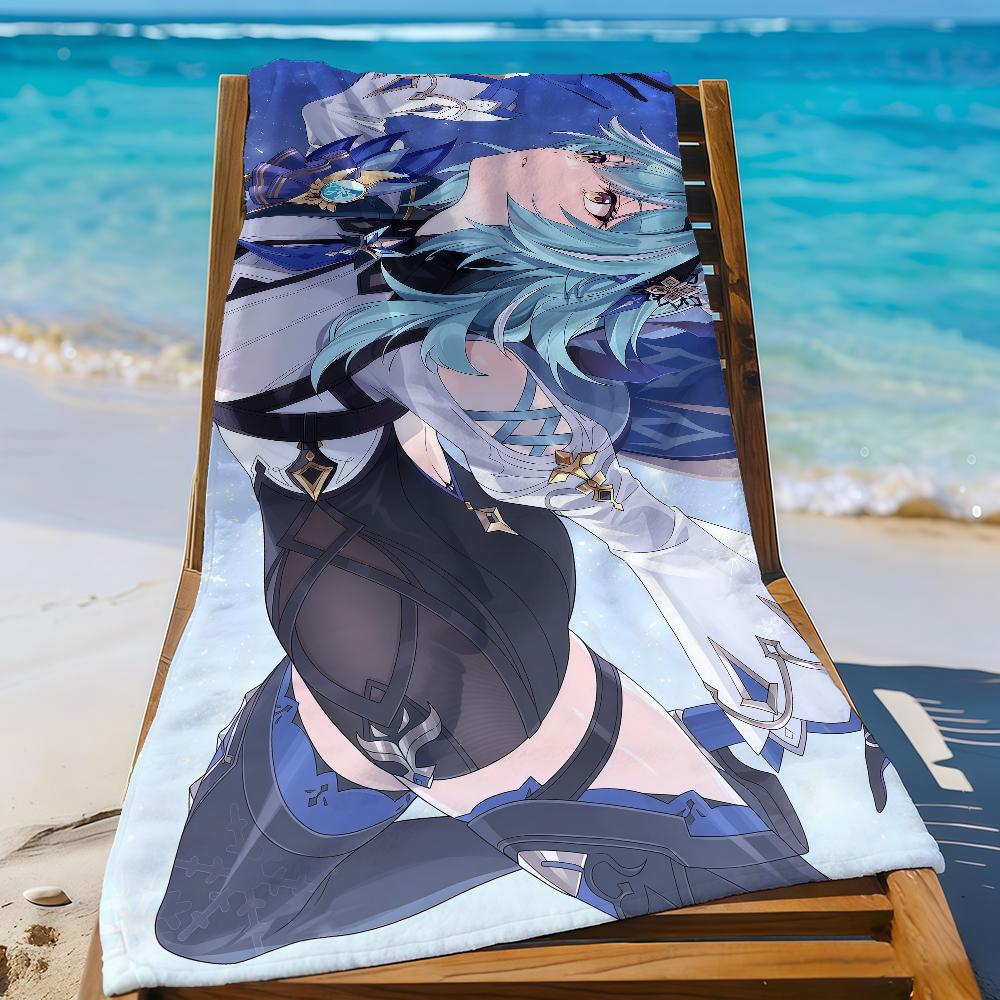 Genshin Impact Eula Towel Sports Quick Dry Travel Camping Gear Sandproof Soft Light Large Beach Towel