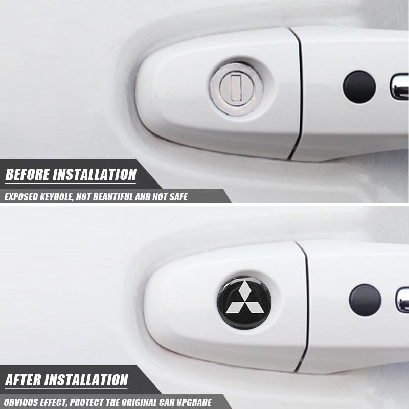 4 ks 14mm Samolepka s logem znaku na dálkovém ovladači klíče od auta Auto odznak Nálepka Příslušenství Pro Mitsubishi Lancer Asx Outlander Pajero l200 Galant