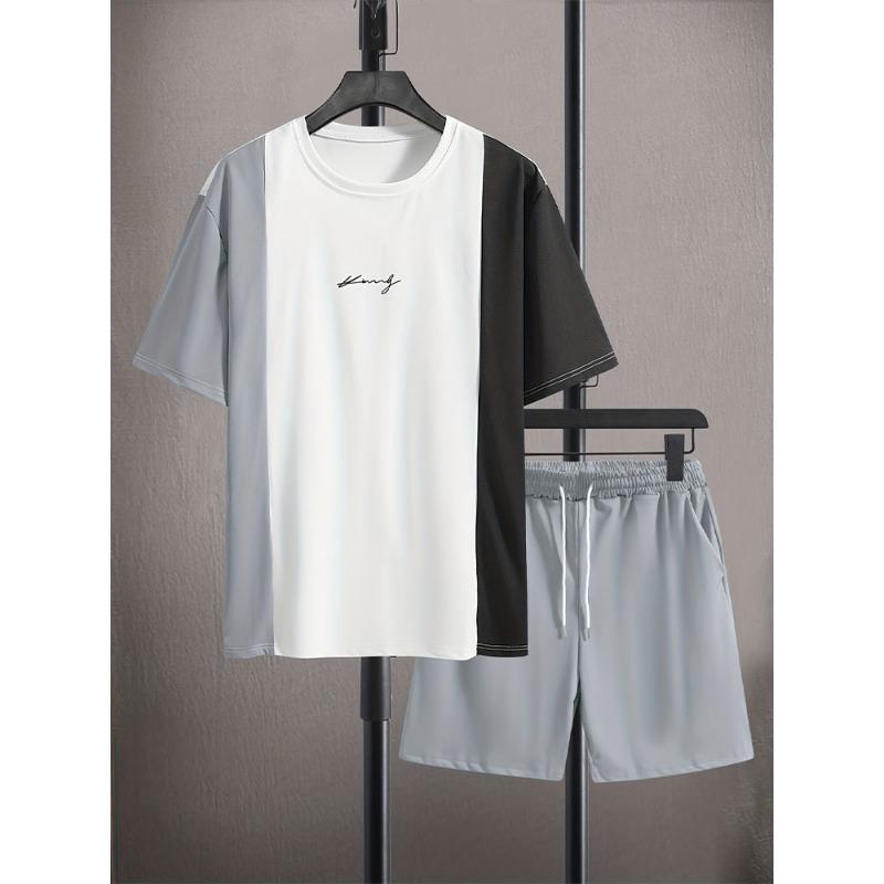 2024 New Summer Casual Men's Short-sleeved Top Outdoor Street Fashion Beach Shorts 3D Printed Men's T-shirt And Shorts Set